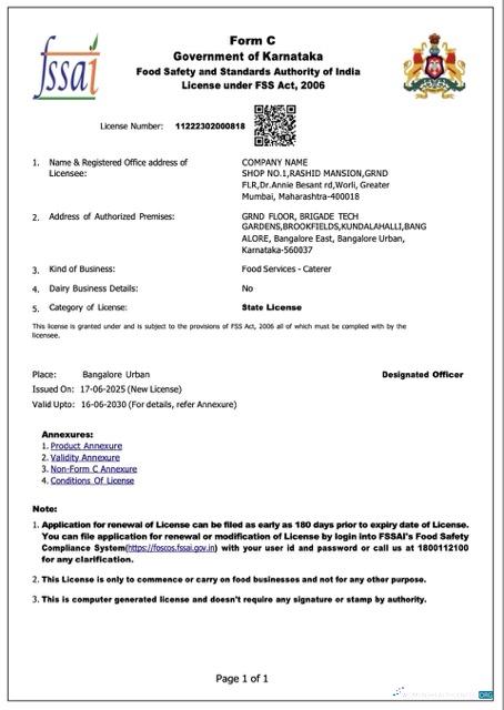 Download India Karnataka trading license Word and PDF template Photoshop template
